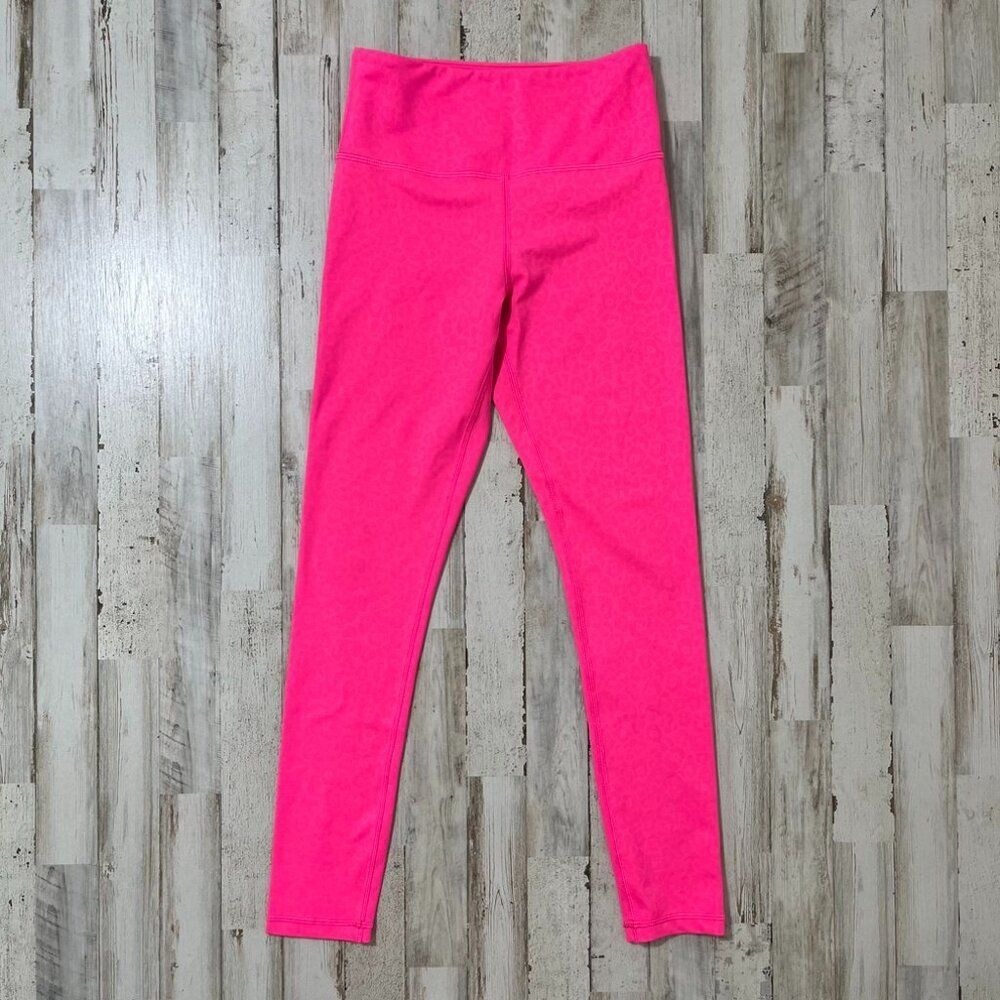 ZYIA Hot Bright Pink Cheetah Leopard Jacquard Ankle Leggings Womens‎ Size 2